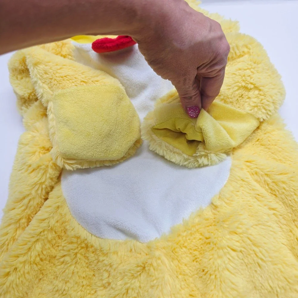 Target Chicken Costume Kids 0-6M Yellow Plush Hooded One Piece Coverall